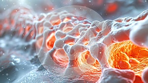 Illustration of Bone Formation Process with Osteoblasts and Osteoclasts