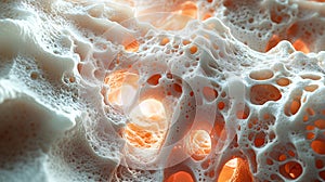 Illustration of Bone Formation Process with Osteoblasts and Osteoclasts