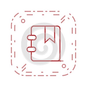 Illustration Bookmarked Icon For Personal And Commercial Use.