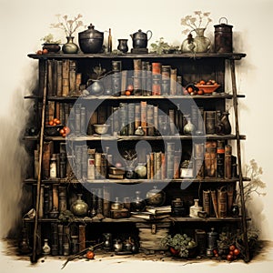 Old Bookshelves And Fantasy Art: A Stunning Combination photo