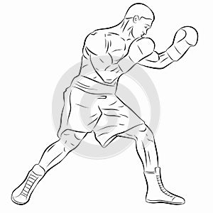 Illustration of a boxer, vector draw