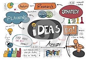 Illustration of brainstorming ideas concept