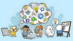 Brainstorming Team, Creative Idea Generation, Innovation Concept