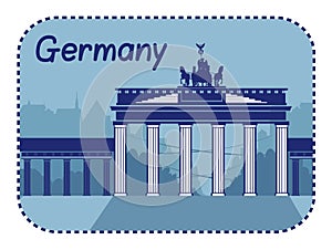 Illustration with Brandenburg Gate in Berlin