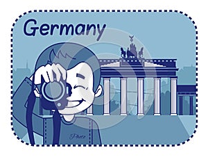 Illustration with Brandenburg Gate in Berlin