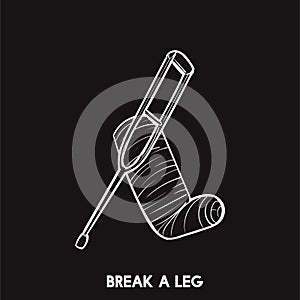 Illustration of break a leg idiom