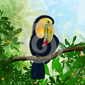 Ilustraciones de claro tucán pájaro 