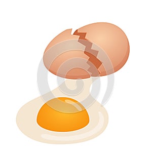 Illustration of broken egg