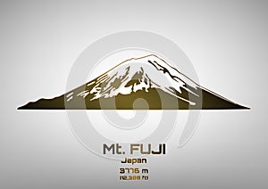Illustration of bronze Mt. Fuji