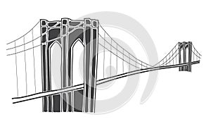 Illustration of brooklyn bridge, new york