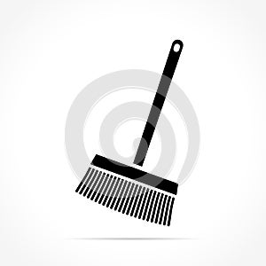 Broom icon on white background photo