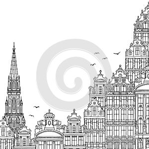 Illustration of Brussels with space for text