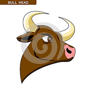 Illustration of a bull head cartoon photo