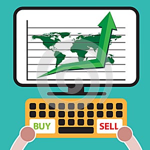 Illustration of bull symbol of stock market trend.