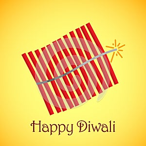 Illustration of burning firecracker for celebrating Diwali