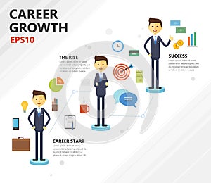 Illustration of business career growth