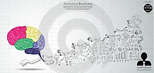 Illustration business.design modern  idea and concept think creativity. for brainstorm,Social network,success,plan,think,search,an