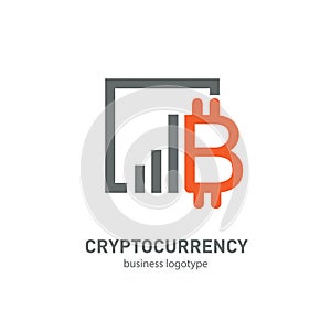 Illustration of business logotype cryptocurrency.