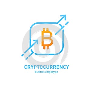 Illustration of business logotype cryptocurrency.