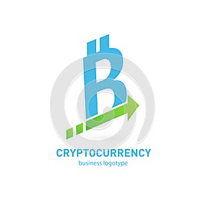 Illustration of business logotype cryptocurrency.