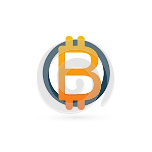 Illustration of business logotype cryptocurrency.