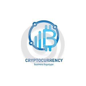 Illustration of business logotype cryptocurrency.