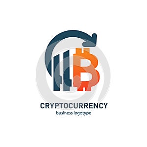 Illustration of business logotype cryptocurrency.