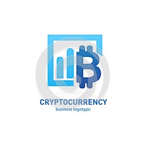 Illustration of business logotype cryptocurrency.