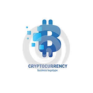 Illustration of business logotype cryptocurrency.