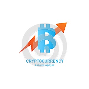 Illustration of business logotype cryptocurrency.