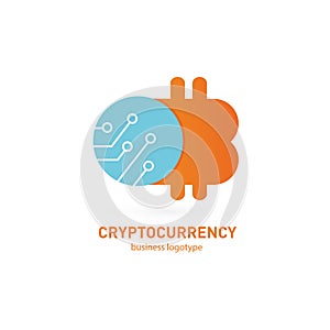 Illustration of business logotype cryptocurrency.