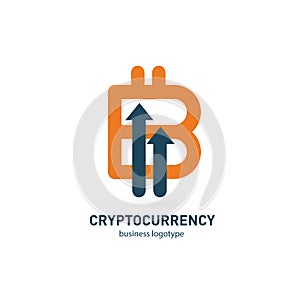 Illustration of business logotype cryptocurrency.