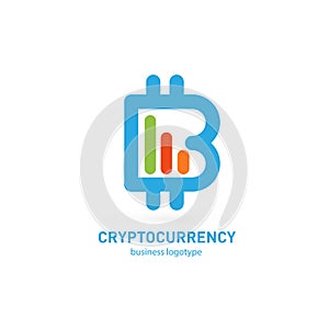 Illustration of business logotype cryptocurrency.