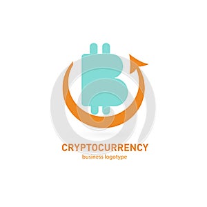 Illustration of business logotype cryptocurrency.