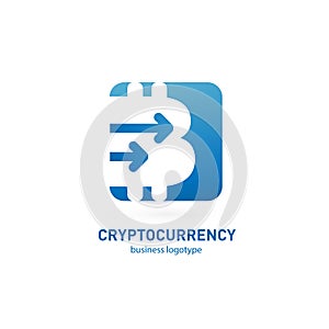 Illustration of business logotype cryptocurrency.