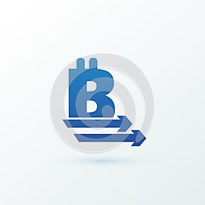 Illustration of business logotype cryptocurrency.