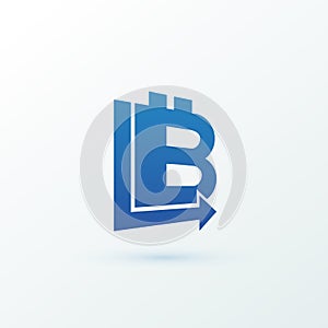 Illustration of business logotype cryptocurrency.