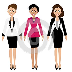 Illustration of business woman set