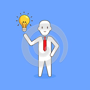 Illustration of Businessman Get Idea photo