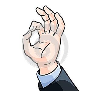 Illustration Businessman hand gesture okey-Vector Illustration