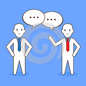 Illustration Of Businessman Talking To Clients