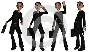 Illustration of businessman various poses