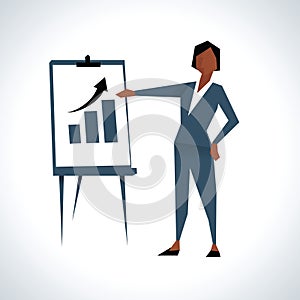 Illustration Of Businesswoman Giving Presentation