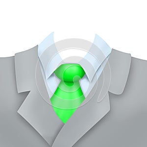 Illustration of businness suit with green tie