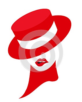 Illustration of a cabaret girl with red hat photo