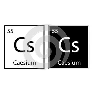 Illustration of caesium element from the periodic table