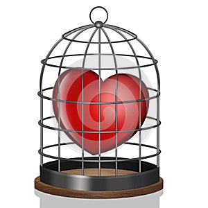 Illustration of caged heart