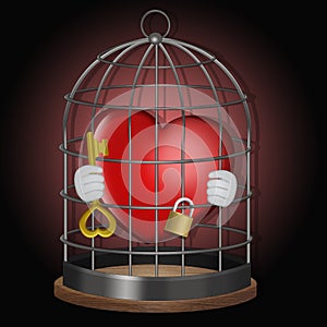 Illustration of caged heart