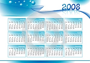 Illustration of calendar for 2008 year