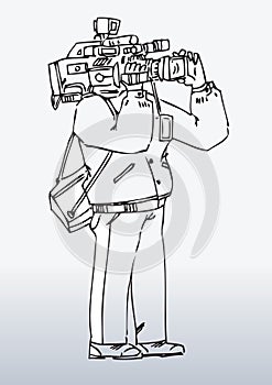 Illustration of camera man